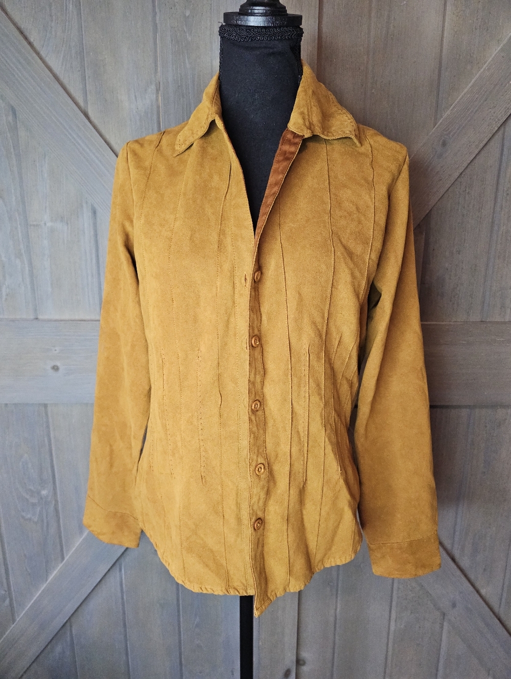 Vintage Lemon Grass Button Down Shirt sz Medium